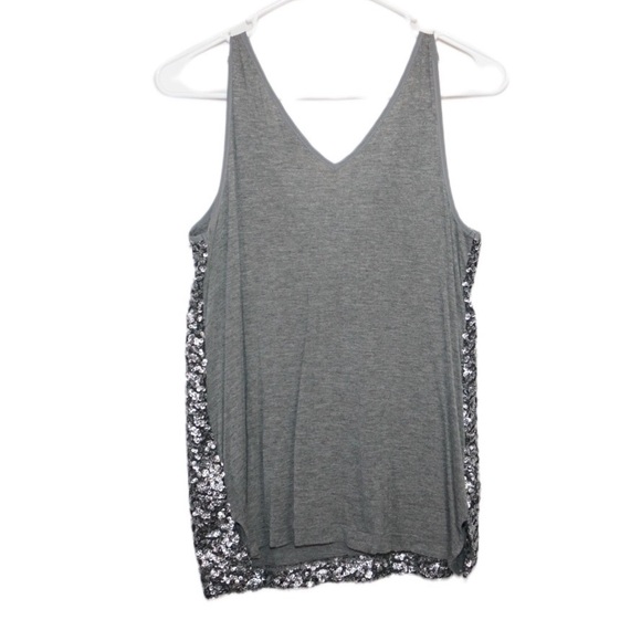 Banana Republic Metallic Silver Sequined Tank, Small - Picture 4 of 5